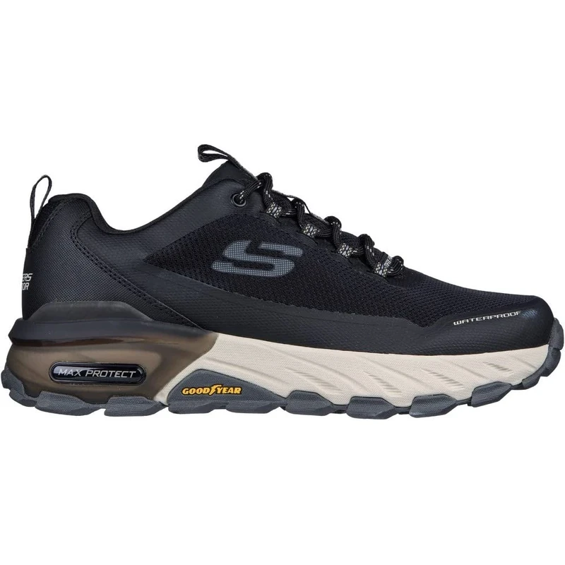 Skechers Men's Max Protect Fast Track Sneaker, Black Synthetic/Mesh/Gray Trim, 7 UK