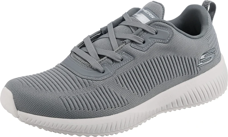 Skechers Men's Squad Sneaker, Gray Mesh/Trim, 9 UK