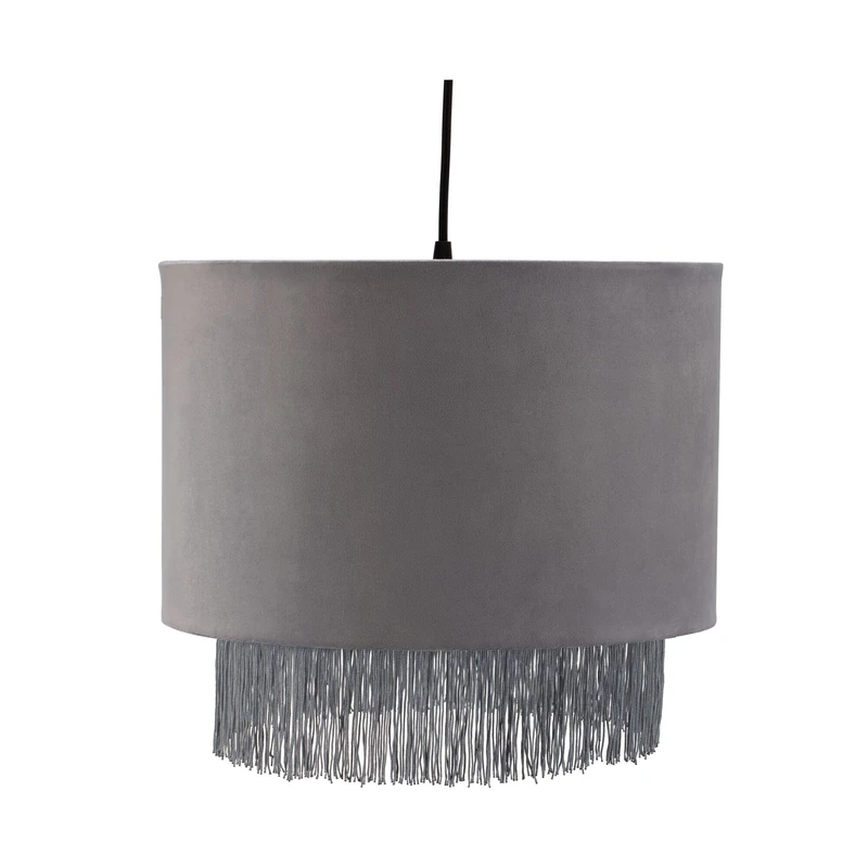 Pauleen 48211 Noble Reverie Pendant luminaire max. 20 watt Grey, Black, Velvet, Metal E27, Polyester