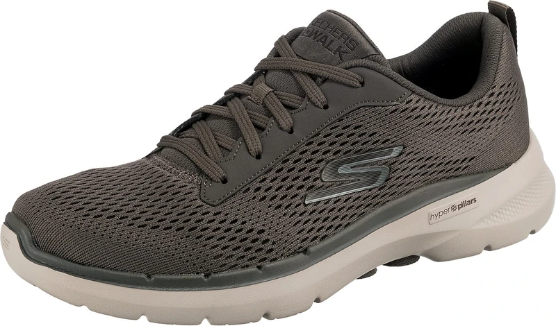 Skechers Men's Go Walk 6 Avalo Shoes, Taupe Textile Synthetic, 7 UK