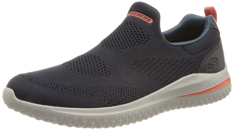 Skechers Men's Delson 3.0 Sneaker, Navy Knit Synthetic, 7.5 UK