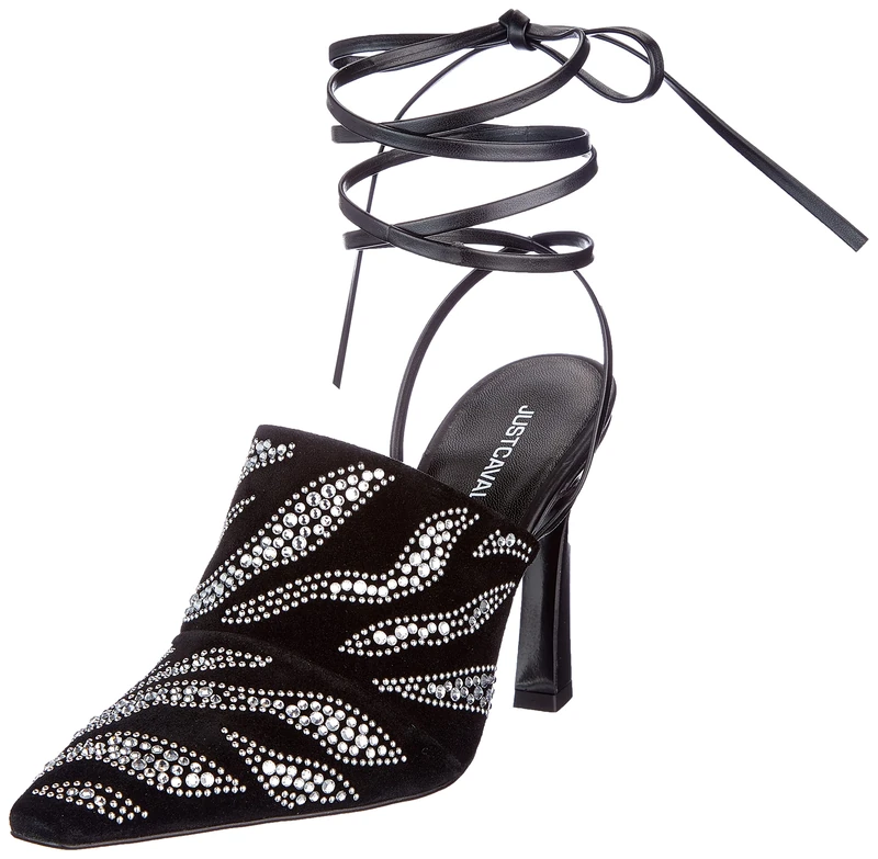 Just Cavalli Women's Sandalo Donna Sandals, Nero, 4 UK