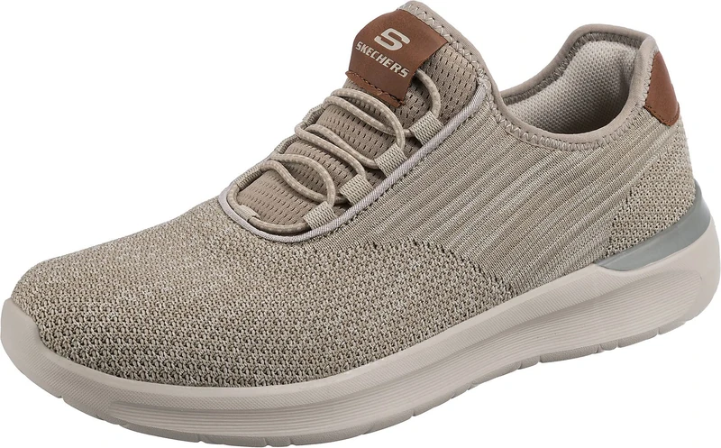 Skechers Men's Lattimore Coringa Sneaker, Taupe Knitted Mesh, 10 UK