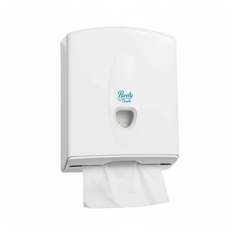 Blake & White Purely Smile Hand Towel Dispenser | White | Plastic | Holds C-Fold, V-Fold & Z-Fold Hand Towels