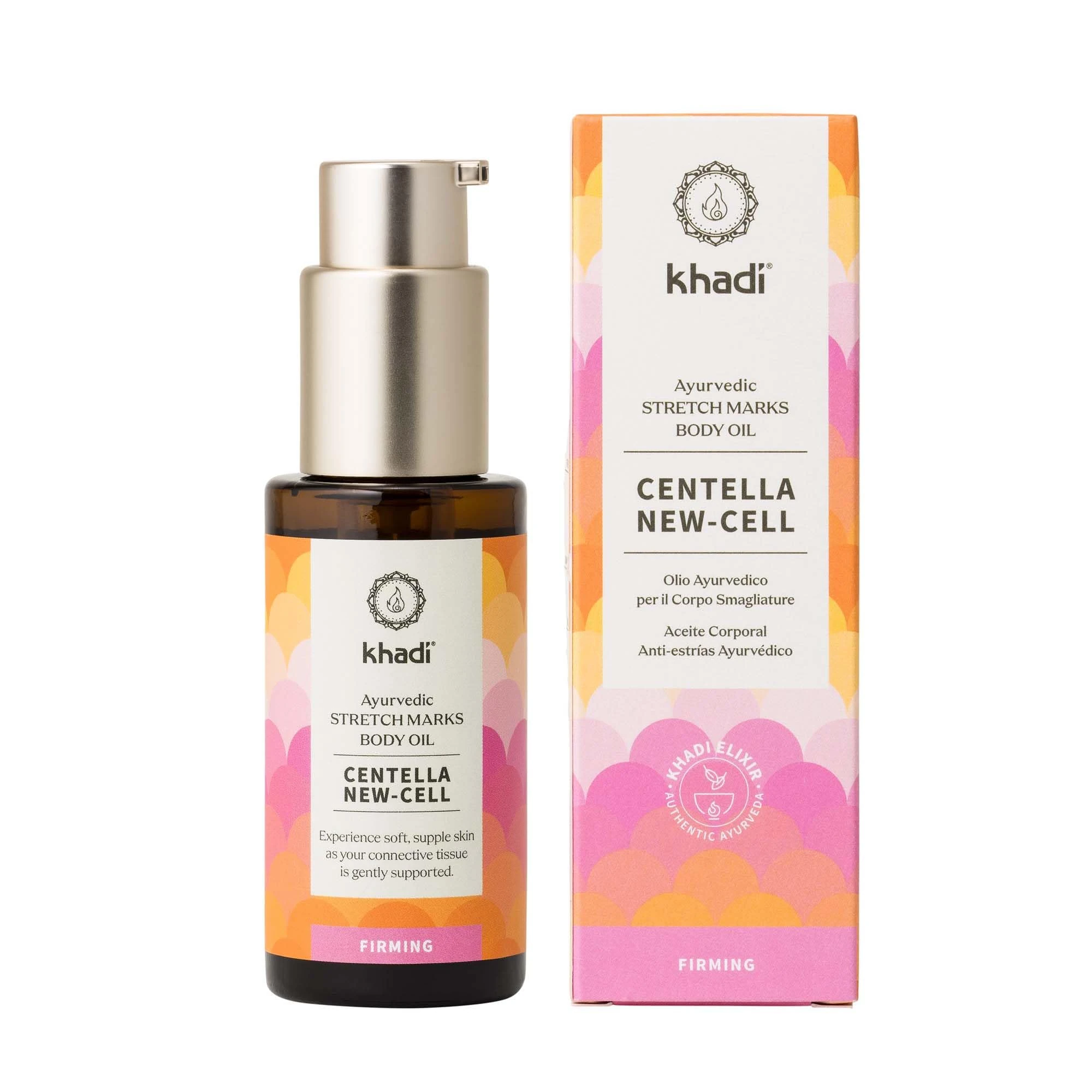 khadi CENTELLA NEW-CELL Ayurvedic Elixir Skin & Soul Oil, Skin & Body Oil, Trust in the intuition of your connective tissue, 100% herbal, natural & vegan, Certified Natural Cosmetics, 50ml