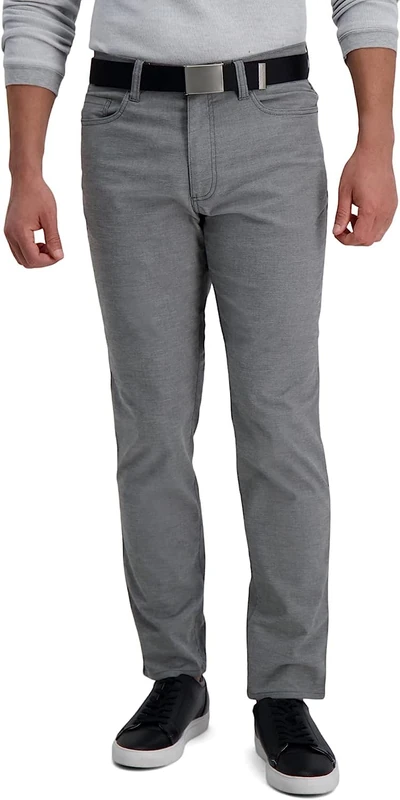 Haggar Men's Big & Tall The Active Series City Flex 5-Pocket Slim-Straight Pant, String, 46 x 30 - Image 1