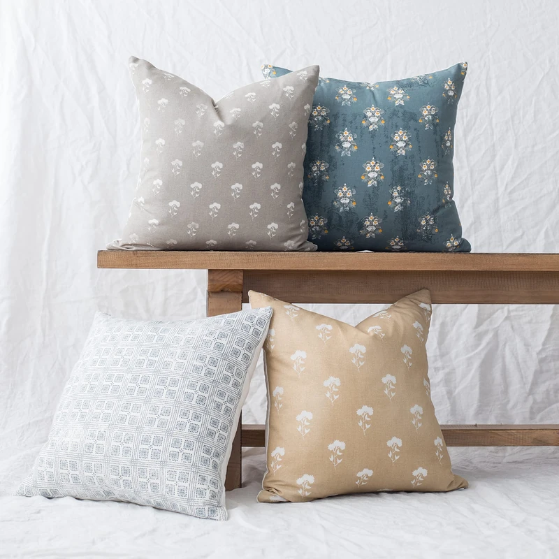 Woven Nook - Modern & Luxurious 18" x 18" Decorative Boho Throw Pillow Covers - Durable Quality & Machine Washable - 100% Cotton Canvas - Etta Design - Orange, Black, and Brown, 4 Pack For Home - Image 1