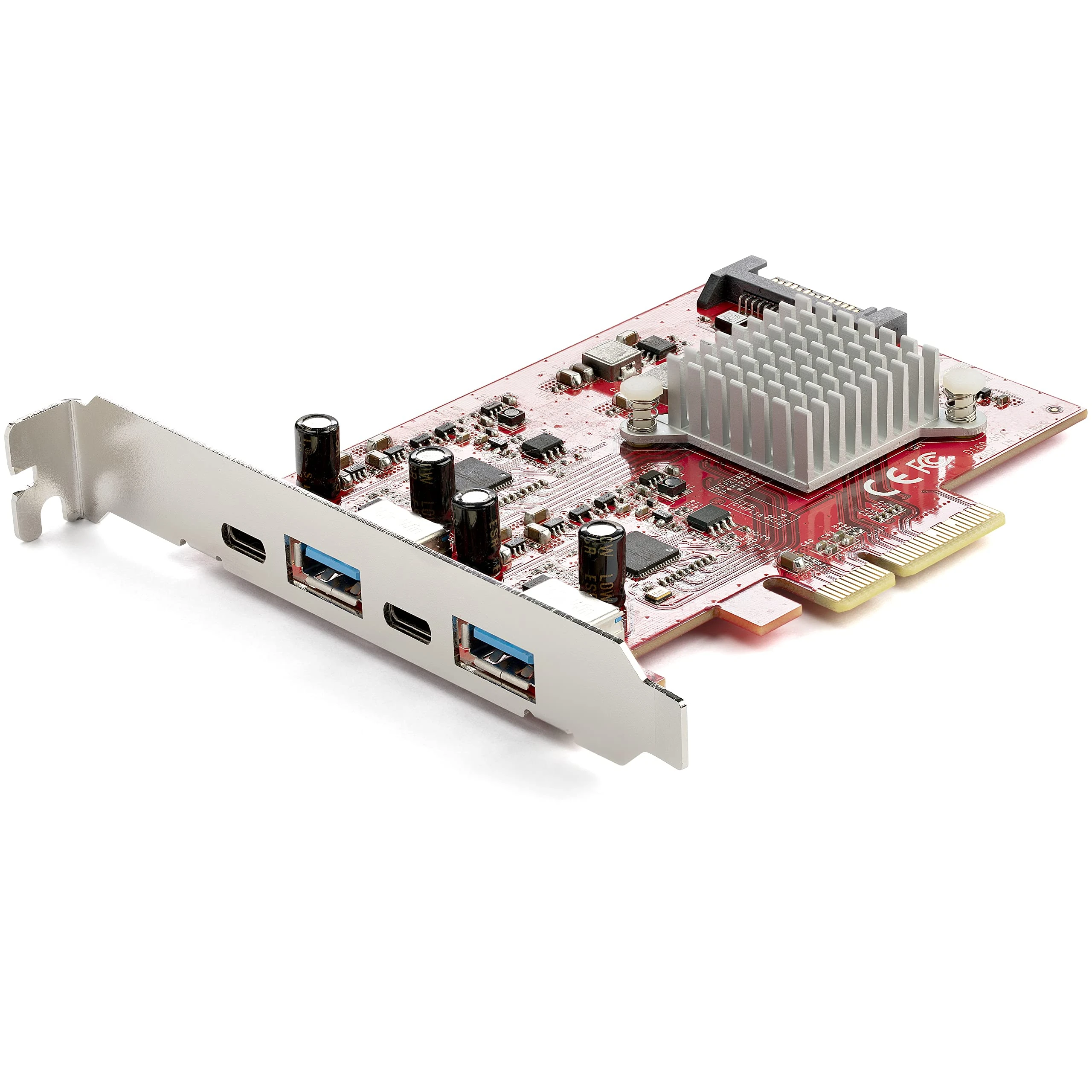 StarTech.com 4-Port USB PCIe Card - 10Gbps USB PCI Express Expansion Card w/ 2 Controllers - 2x USB-C & 2x USB-A ports (USB 3.2 Gen 2) - USB/USB-C PCI-e Card - Full Profile (PEXUSB312A2C2V)