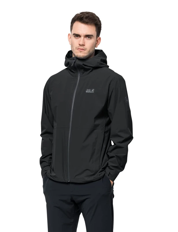 Jack Wolfskin mens Pack & Go Shell M Jacket, Black, Large US