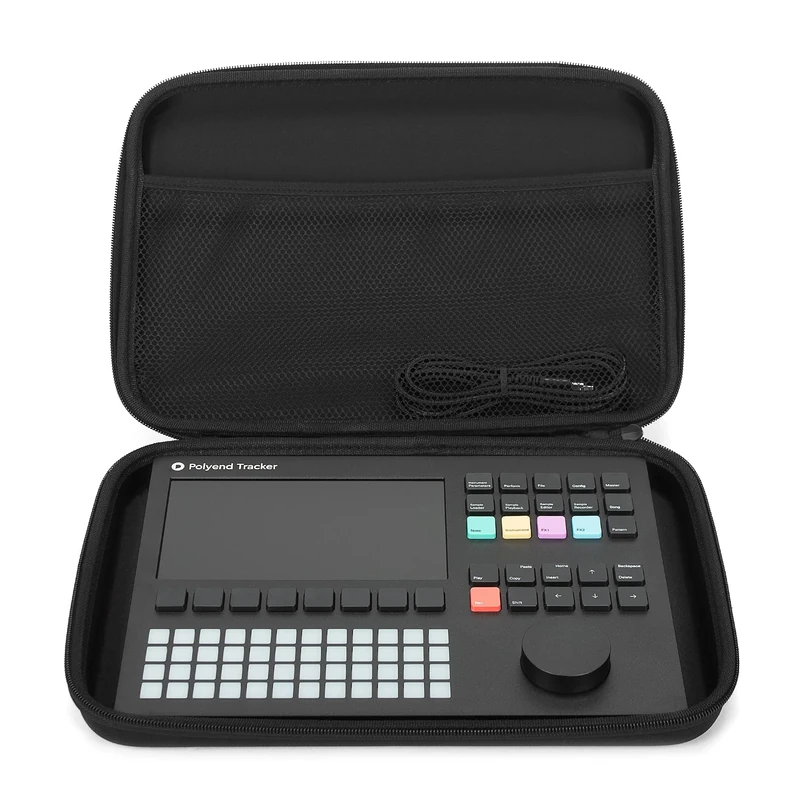 Analog Cases Glide Case for Polyend Tracker, Transport Bag for DJ Equipment (Robust and Stylish Carrying Bag, Cable Compartment, Faux Fur Lining for CD Player, Mixer and Controller), Black