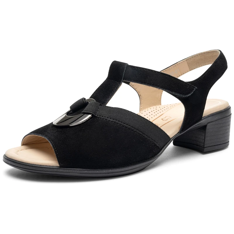 ara Women's Lugano Heeled Sandal, Schwarz, 6 UK