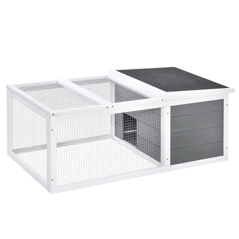 PawHut Rabbit Hutch Animal Cage Pet Run Cover, with Water-resistant Asphalt Roof