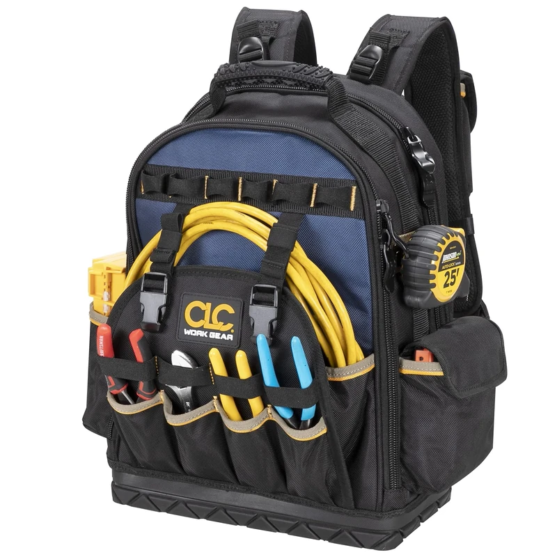 CLC Work Gear PB1133 38 Pocket Molded Base Tool Backpack, Black/Blue - Image 1