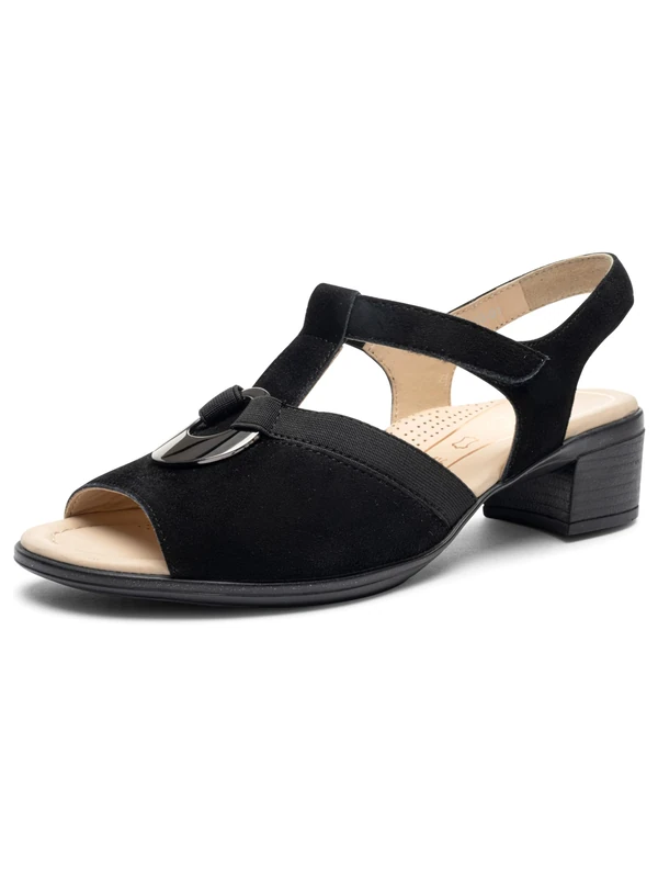 ara LUGANO, Heeled Sandal, SCHWARZ,