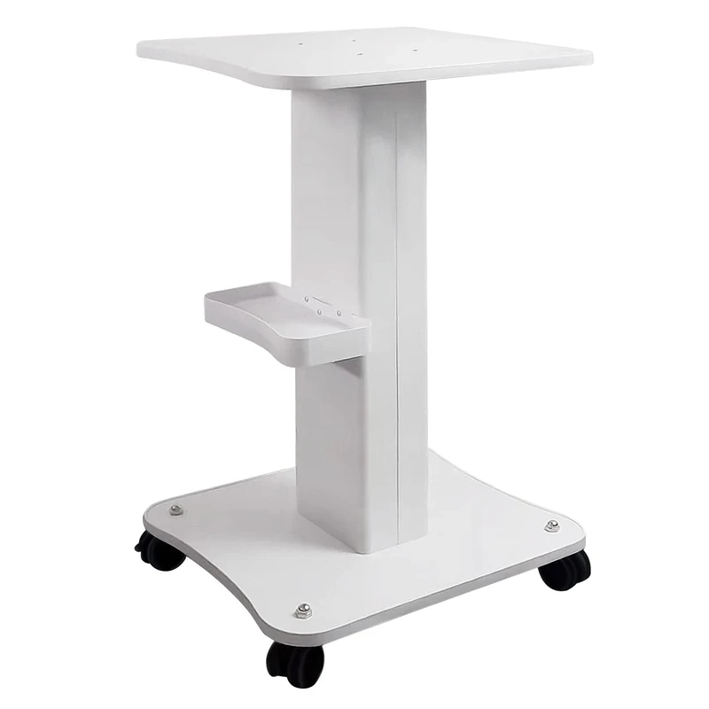 Kalolary Beauty Salon Trolley Cart, Aluminum Spa Rolling Cart with Wheels Beauty Instrument Tray Rolling Cart with Tray Salon Rolling Trolley Cart (White)