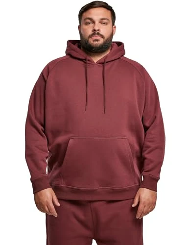 Urban Classics Men's Blank Hoody Jumper, Cherry, S
