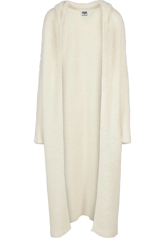 Urban Classics Women's Ladies Hooded Feather Cardigan Hooded Sweatshirt, whitesand, XL