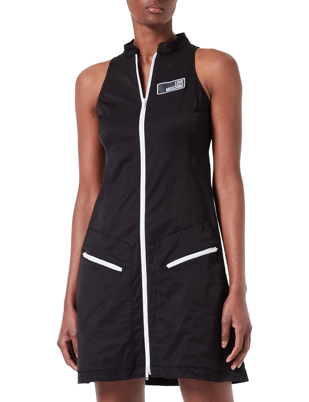 Love Moschino Women's A-line Dress, Black, 14 UK