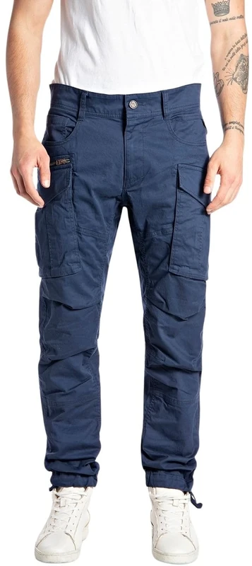 Replay men's cargo trousers made of comfort cotton, blue (Mariner Navy 792), 36W / 32L