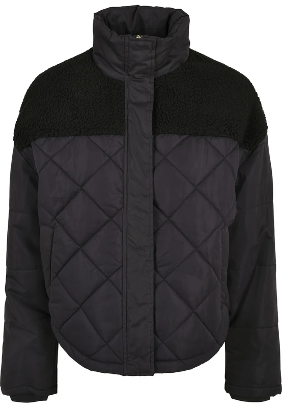 Urban Classics Women's Ladies Oversized Diamond Quilt Puffer Jacket, Black, M