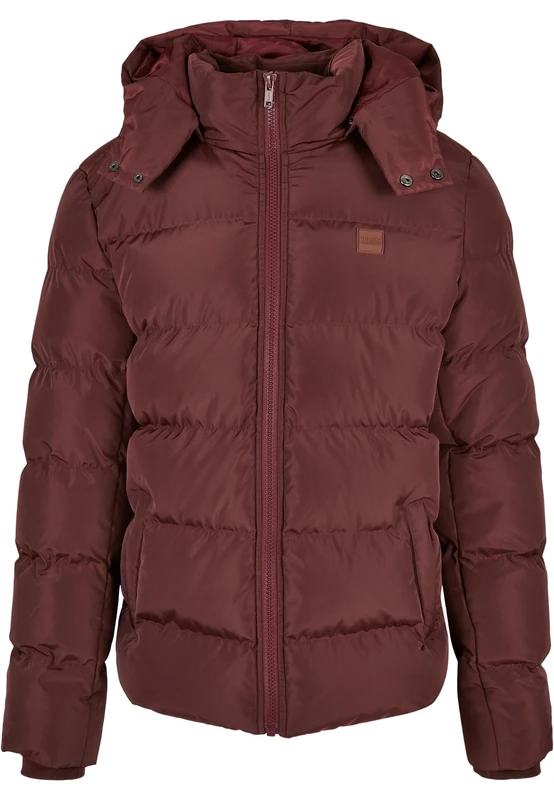 Urban Classics Men's Hooded Puffer Jacket, Cherry, S