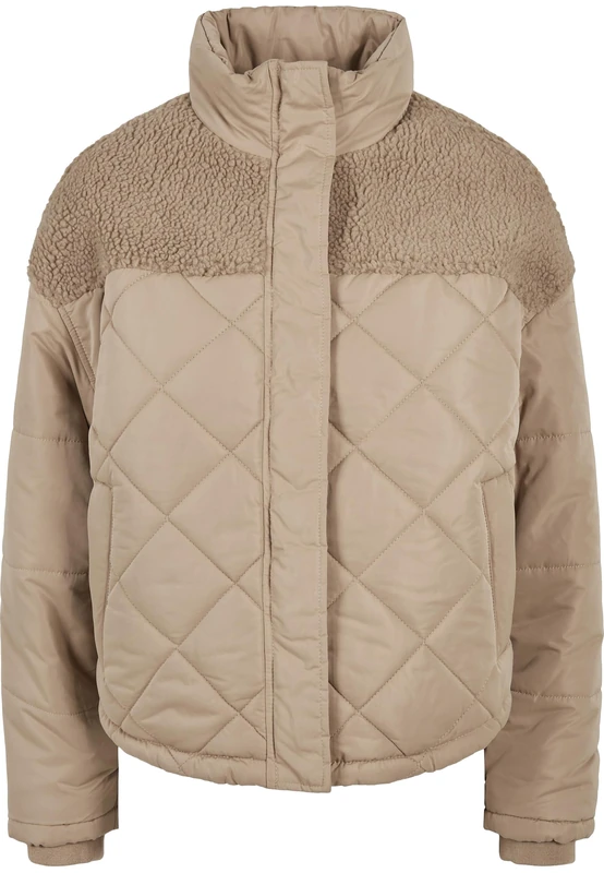 Urban Classics Women's Ladies Oversized Diamond Quilt Puffer Jacket, softtaupe, 4XL