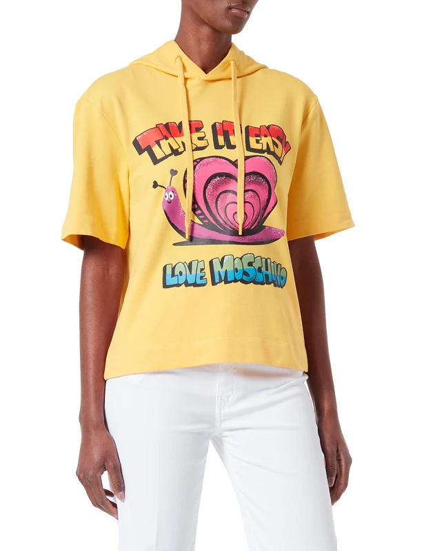 Love Moschino womens Take it Easy Sweatshirt, YELLOW, 46
