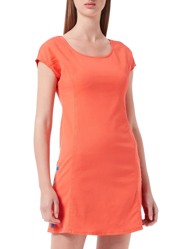 Love Moschino Women's A-line Dress in Stretch Lyocell Gabardine, Orange, 46