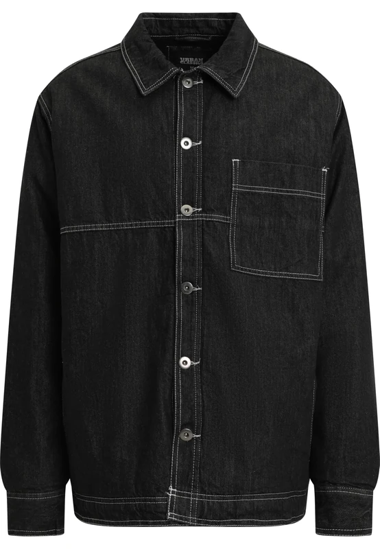 Urban Classics Men's Oversized Trucker Jacket, Black raw, M