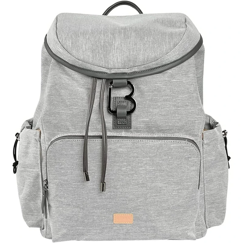 Béaba Changing Bag, Changing Backpack, Large Capacity 22 L, 13 Storage Compartments, Extensive Accessories, Waterproof, Vancouver Bag, Light Grey
