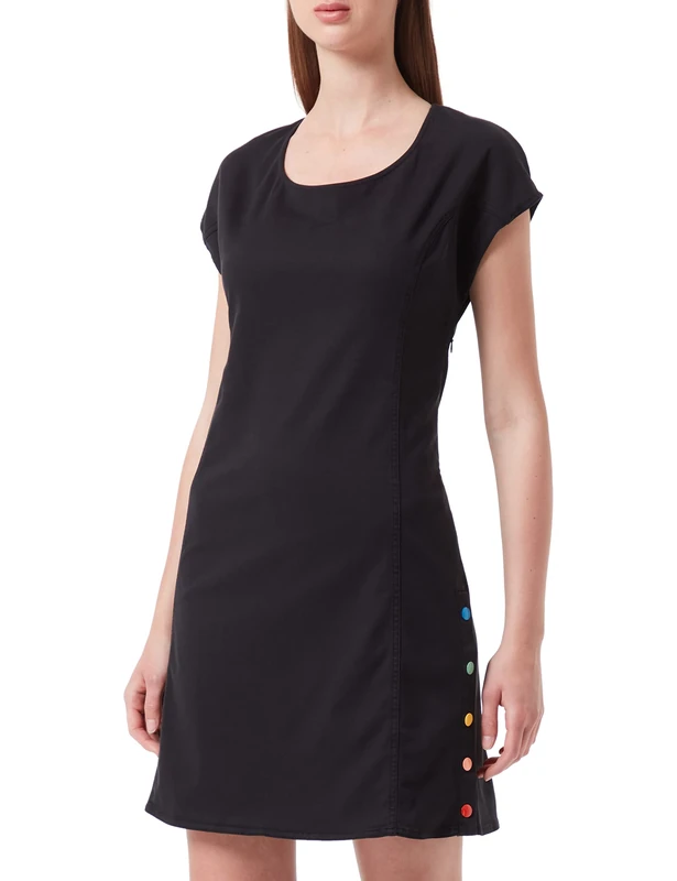 Love Moschino Women's A-line Dress in Stretch Lyocell Gabardine, Black, 44