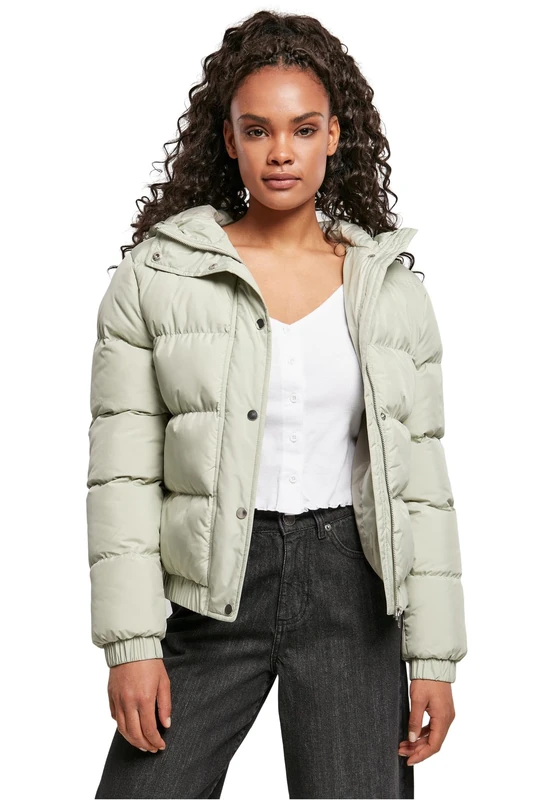 Urban Classics Women's Ladies Hooded Puffer Jacket, softsalvia, 3XL