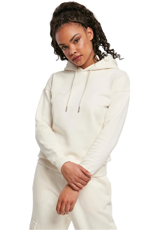 Urban Classics Women's Ladies Organic Hoody Hooded Sweatshirt, whitesand, L
