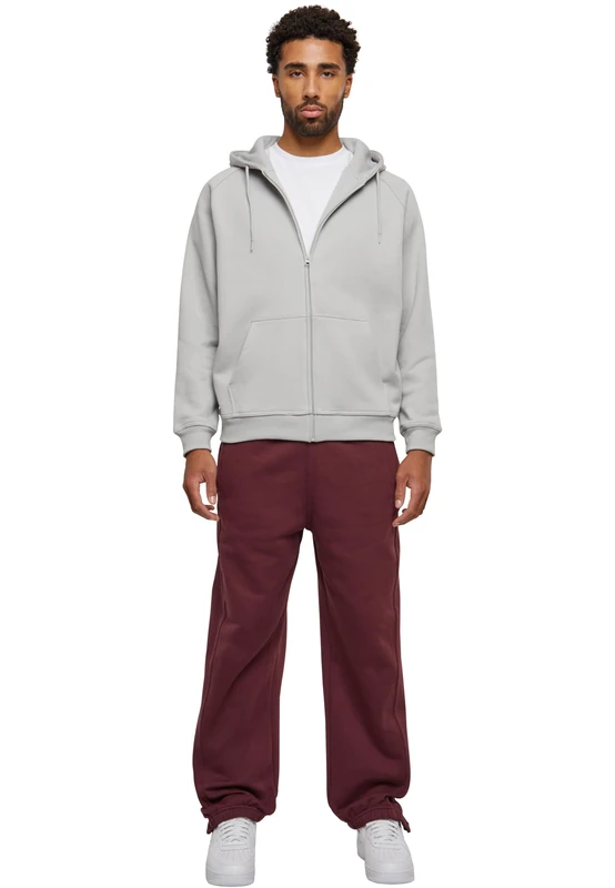 Urban Classics Men's Blank Suit Sweatsuit, lightasphalt+Cherry, S