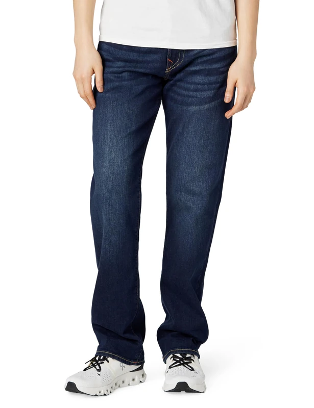 True Religion Men's Ricky Flap 34 Inseam Jeans, Dark Wash Muddy Waters, 36