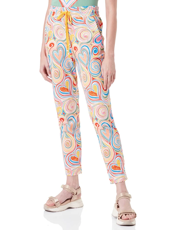 Love Moschino Womens Jogger in Honeycomb Superlight Stretch Fleece Casual Pants, All.Multicolor, 44