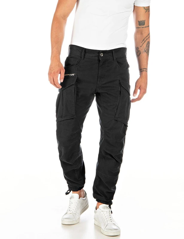 Replay men's cargo trousers Joe regular fit made of comfort cotton, black (Black 098), 40W / 34L