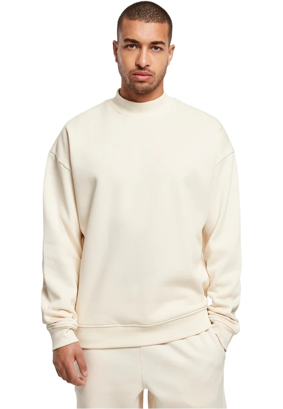 Urban Classics Men's Mock Neck Crew Sweatshirt, whitesand, 4XL