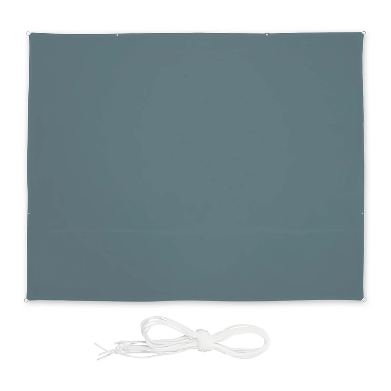 Relaxdays shade sail, rectangular, water-repellent, UV protection, canopy, awning, terrace, size 3 x 4 m, grey