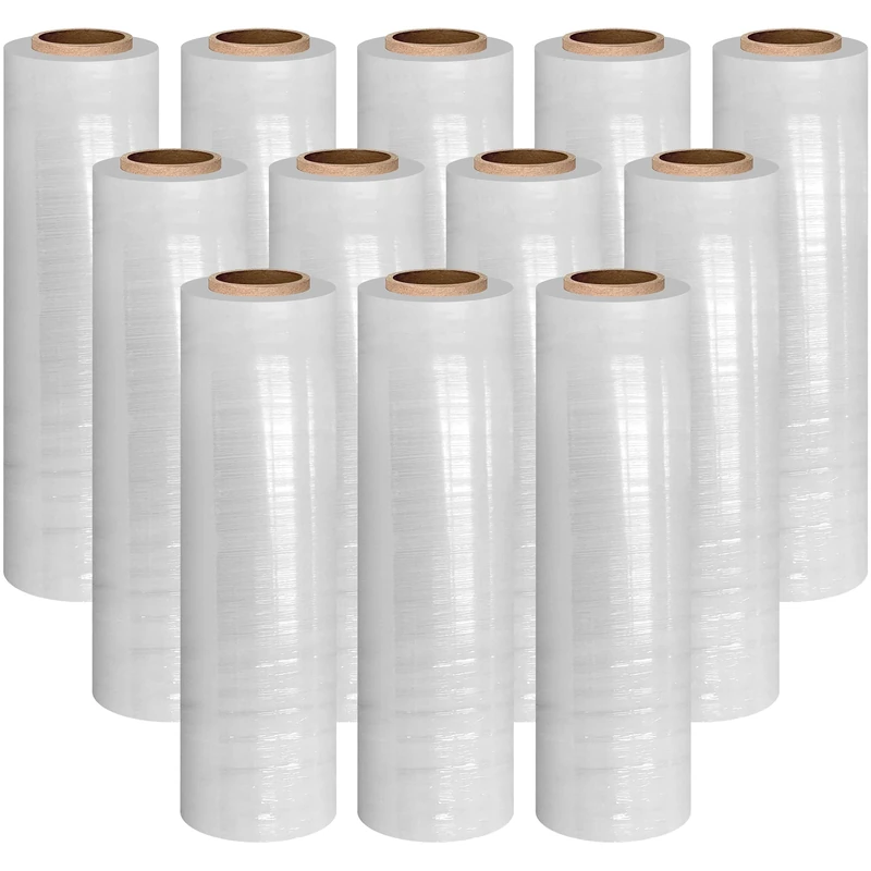 YUNJU Heavy Duty Strong Pallet/Stretch/Shrink Wrap Packaging Cling Film 17mu - 400mm x 250m 24 Cling Wrap Clear