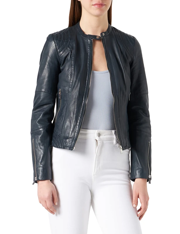 Naf Naf Women's CBIKER Blazer, BLEU Marine, 38