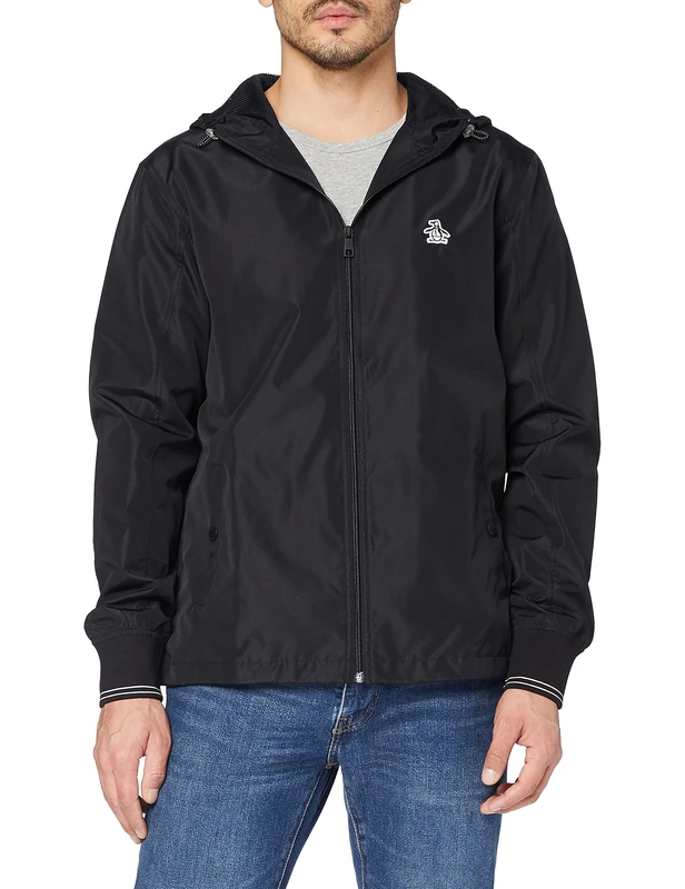 Original Pengun Men's Ratner Hooded Jacket, True Black, X Small - Image 1