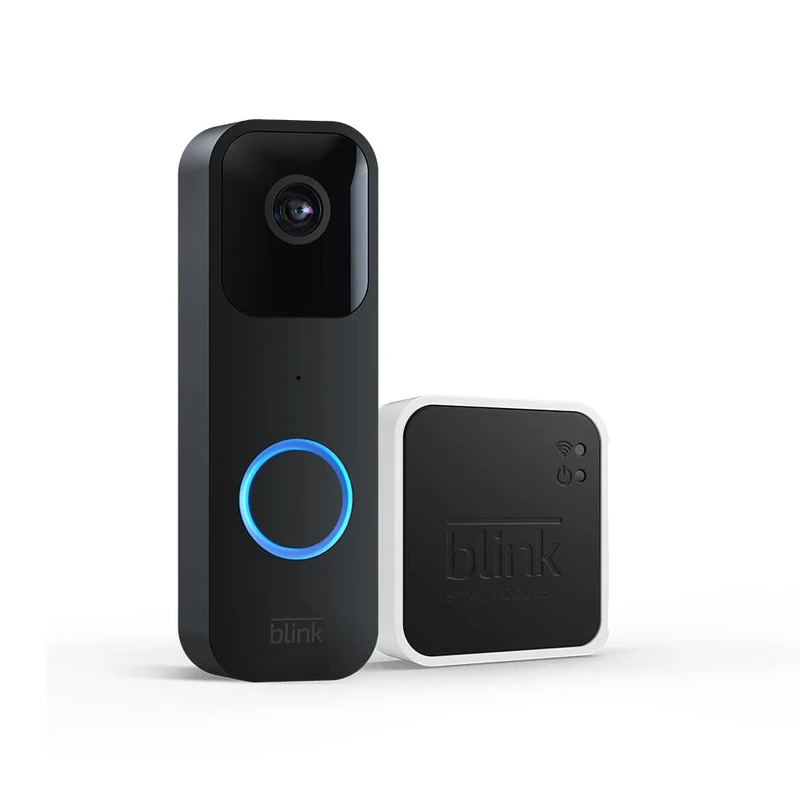 Blink Video Doorbell + Sync Module 2 | Two-way audio, HD video, long-lasting battery life, motion detection, chime app alerts, Works with Alexa (Black)