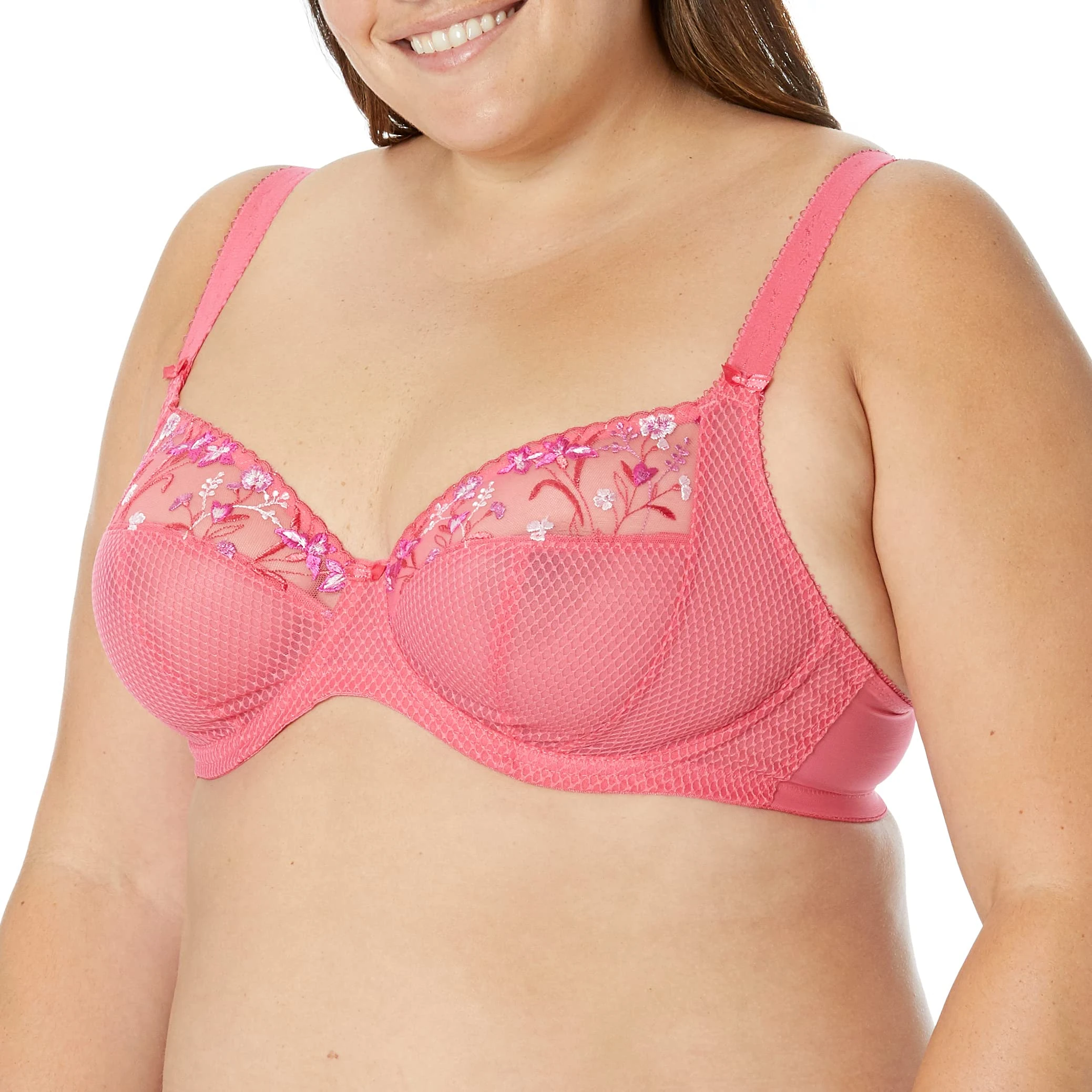 Elomi Women's Plus Size Charley Seamless Spacer T-Shirt Bra, Honeysuckle, 40DD