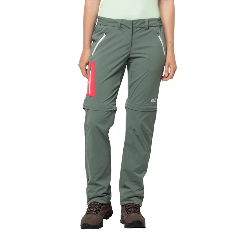 Jack Wolfskin Women's Overland Zip Away W Jacket, Hedge Green, S-M