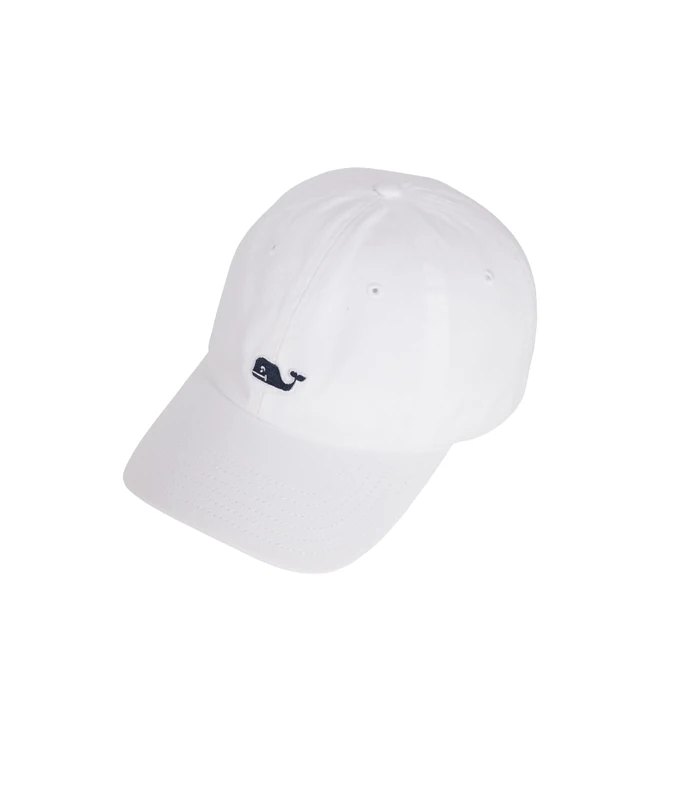 Vineyard Vines Men's Whale Logo Baseball Hat, White Cap, One Size