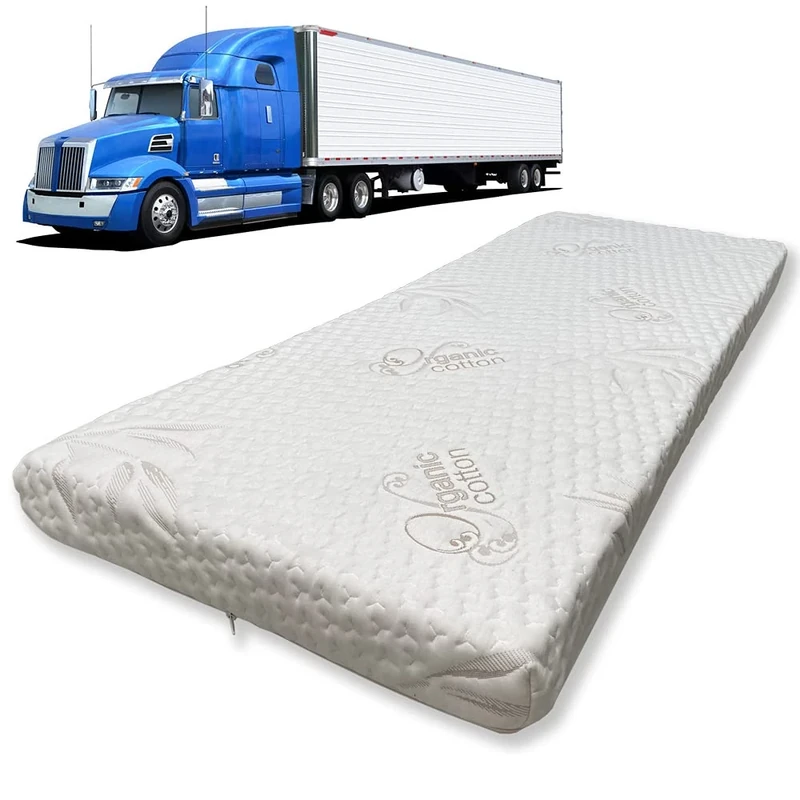 Foamma 6" x 42" x 80" Semi Truck Memory Foam Trucker Mattress, Washable Organic Cotton Cover, Heavy Duty and Durable, Comfortable, Made in USA