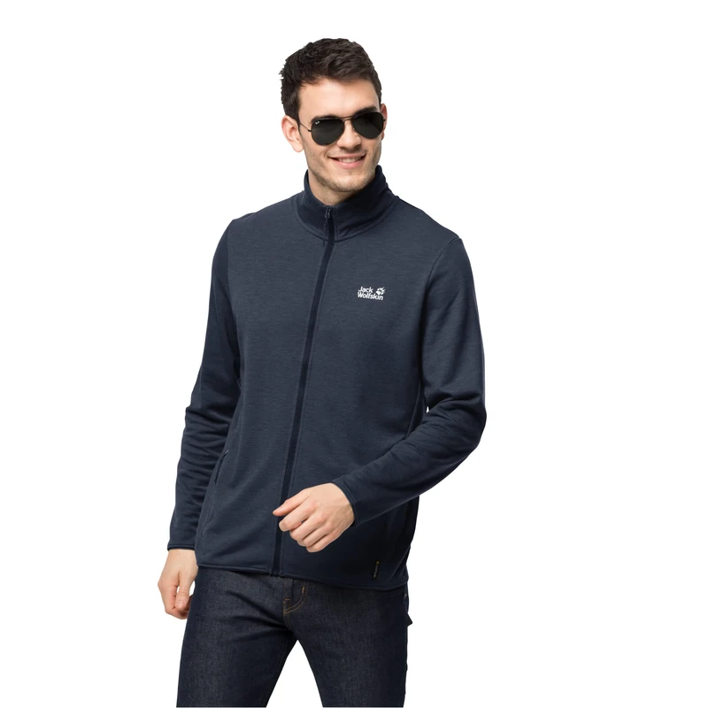 Jack Wolfskin Men's Standard Jwp Midlayer Jacket, Night Blue, Large