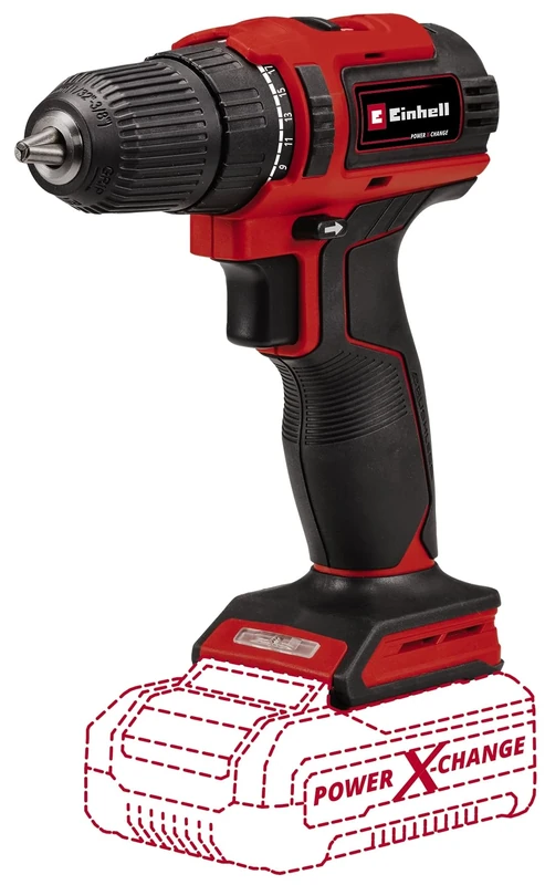 Einhell Power X-Change 40Nm Cordless Drill - 18V Brushless 2-in-1 Drill and Screwdriver with LED Light - TC-CD 18/40 Li BL Solo Battery Drill with Speed Control (Battery Not Included)