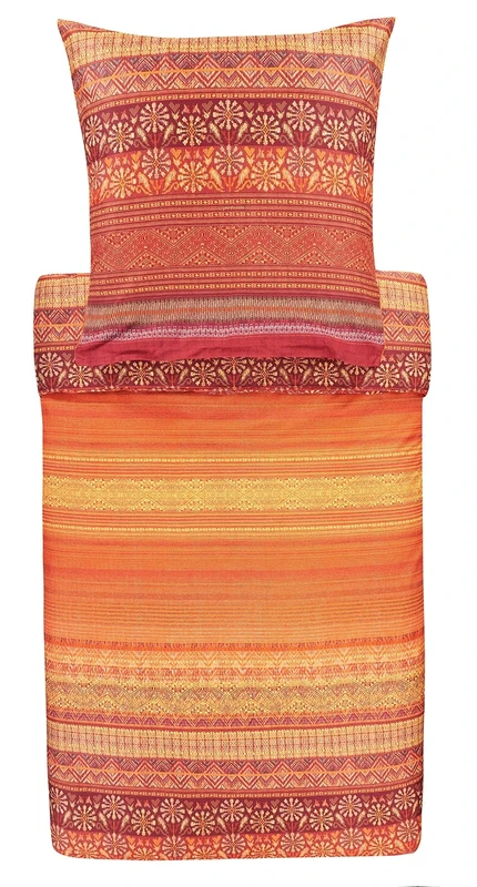 Bassetti 9314240 2-Piece Bed Linen Set with Zip Closure Piazza Dei Miracoli R1 Rosso 100% Cotton 135 x 200 cm / 80 x 80 cm